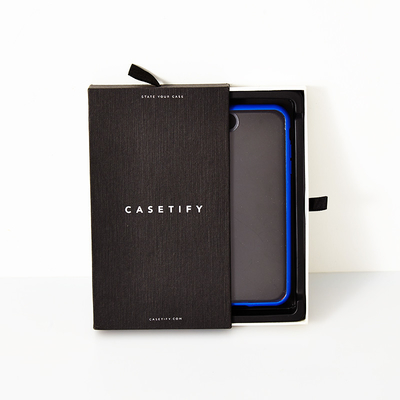 Logotipo personalizado Cartão preto Caixa de caixa de embalagem de telefone celular