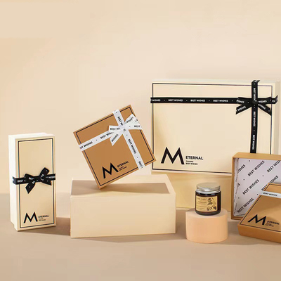 Caixas de perfume de cartão de OEM Beige Cartão de presente de cartão para embalagens de viagem