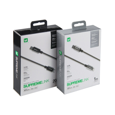 300gsm C2S revestiu Art Paper Lightning Cable Packaging para produtos eletrônicos