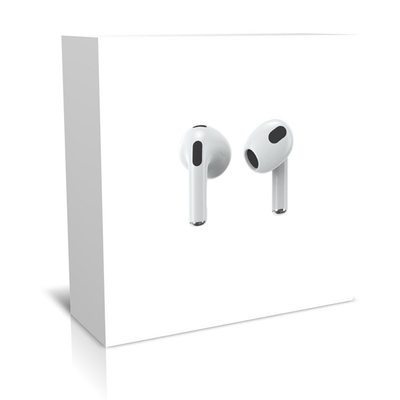 Airpods brancos feitos sob encomenda do cartão que empacotam caixas para fones de ouvido sem fio de Earbuds