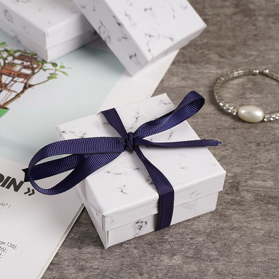 Caixa de presente pequena marmoreada da joia para brincos Ring Necklace Bracelet
