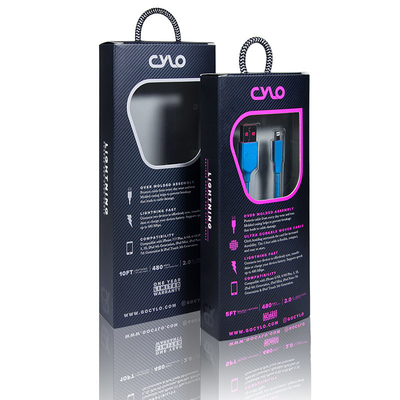 Os dados de carregamento de CMYK cabografam a caixa de empacotamento para acessórios do telefone celular