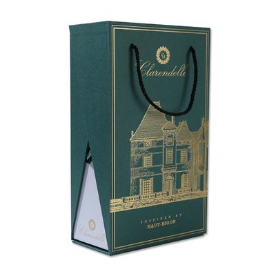 Caixa de empacotamento do presente feito sob encomenda do cartão para o vinho tinto e o vinho branco