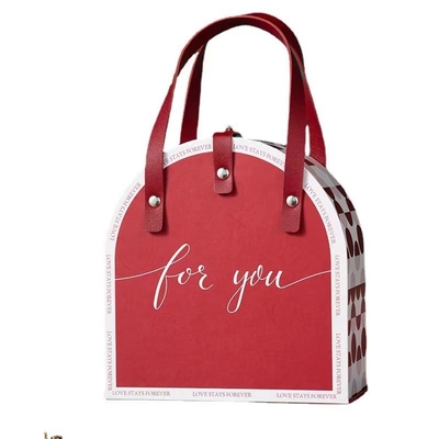 Cor vermelha de Dot Cardboard Gift Packaging Box da polca para doces do casamento