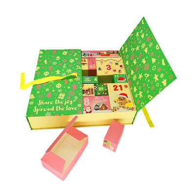 Calendário Advent Blind Box da contagem regressiva da caixa de presente do Natal da cor de Pantone
