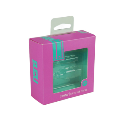 Caixas de cartão personalizadas de linha de dados de carregamento de cabo USB caixas com gancho