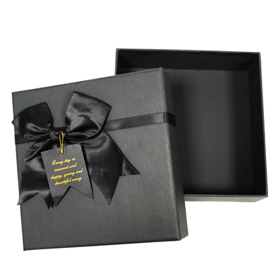 Caixas de presente de alta qualidade de luxo preto personalizado jóias casamento Caixas de presente com fita