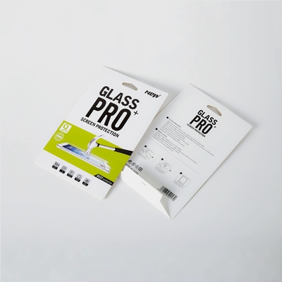 Caixa de embalagem de papel de película de impressão personalizada para telefone móvel Protector de tela de vidro temperado
