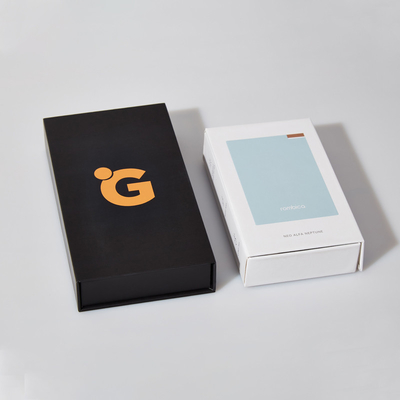 Logotipo personalizado Caixa de embalagem de papel preto branco de papelão Caixa de embalagem de caixa de telefone celular