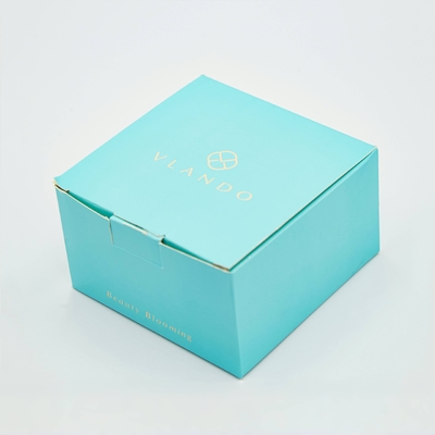 Logotipo de carimbo de ouro Caixas de embalagem personalizadas Azul Exquisite Creme facial Caixa de embalagem cosmética