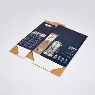 Cartão de papel corrugado de design impresso sob medida Caixa de embalagem de máquina de café Caixa dobrável