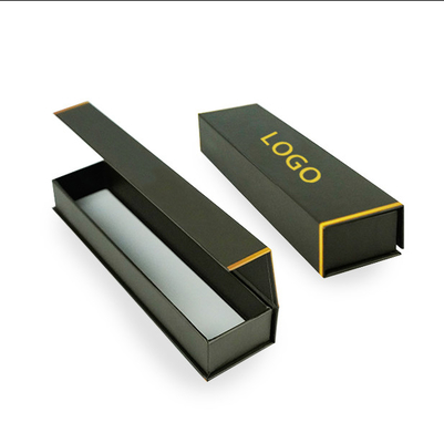 Logotipo personalizado Luxo Embalagem de cartão preto Banda de relógio Smart Pen Caixas de presentes magnéticas