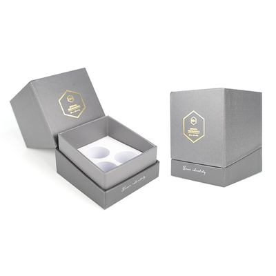 Caixas de cartão cinza de luxo Custom EVA Gold Stamping embalagem de papel cosmético