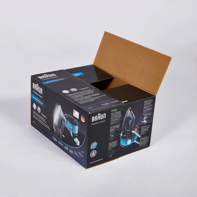 Caixa de embalagem de papel ondulado grande dobrável para máquina de ferro de tamanho personalizado aceita