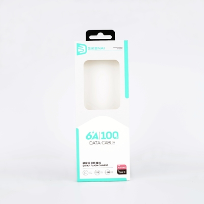 Caixa dobrável customizada com cabos de dados usb linha de embalagem Caixa de papel com filme transparente