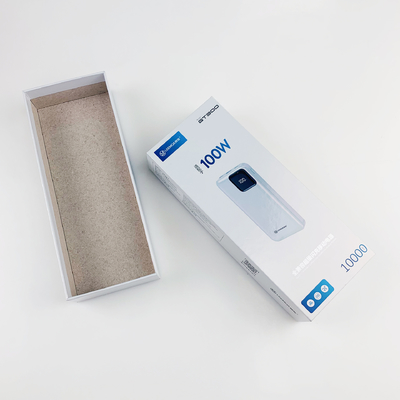 Caixa de embalagem personalizada Laminado brilhante Correios cinzentos Eletrônicos Power Bank Papel Cartão embalagem Cobertura e base Caixas de presente