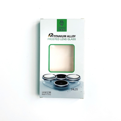 Caixa de embalagem de filme temperado de lente de telefone celular personalizada com janelas de pvc para lentes de câmera do iPhone Caixa de papel protetor de tela