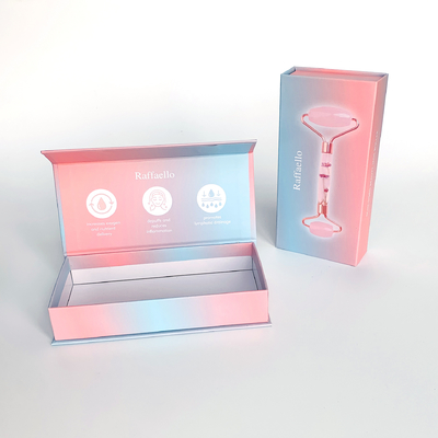 Embalagem de produto para rolo facial de cuidados com a pele com caixa flip top impressa personalizada Ferramentas de beleza femininas Embalagem de papel para cosméticos