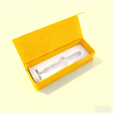 Caixa de presente de fechamento magnético amarelo personalizada Caixa de embalagem de produtos de beleza com inserção de EVA